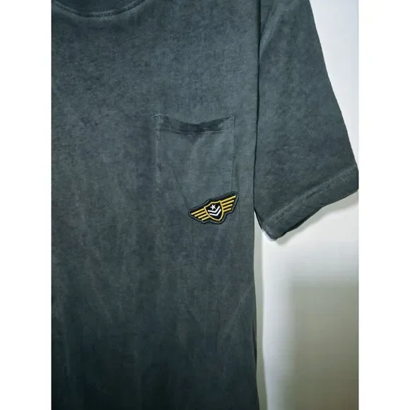 American Patriotic Army Patches Mens‎ Grey Vintage Look T Shirt Sz XL - Picture 2 of 9